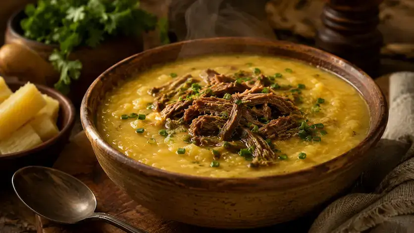 Sopa de Aipim com Carne
